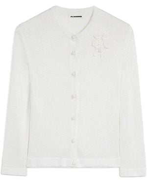Jil Sander Embroidered Cardigan - White