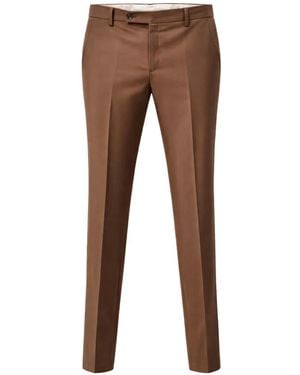 Franzese Collection Stefano De Martino Flat-Front Welt Trousers - Brown