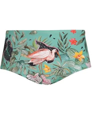 Amir Slama X Avatim Badehose Mit Blumenprint - Blau