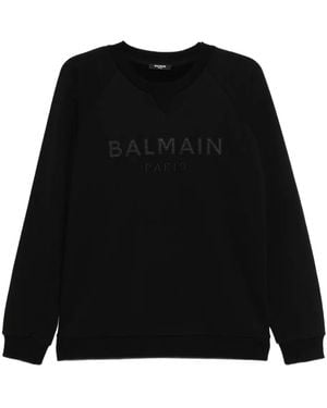 Balmain Logo-Embroidered Sweatshirt - Black