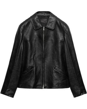 Prada Nappa Leather Blouson Jacket - Black