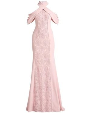 Tadashi Shoji Floral Halterneck Dress - Pink