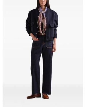 Kiton Fular De Seda Con Motivo Geométrico - Azul
