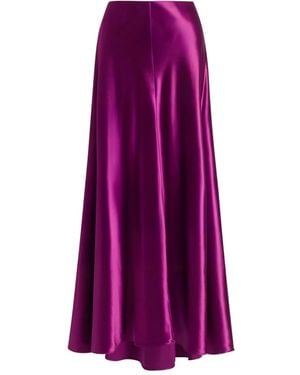 Alberta Ferretti A-Line Maxi Skirt - Purple
