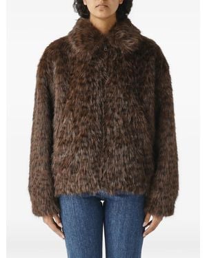 MC2 Saint Barth Leopard-Print Faux-Fur Jacket - Brown