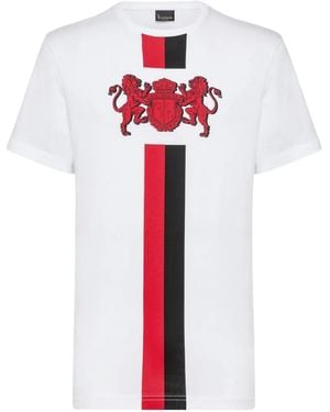 Billionaire Double Lion T-Shirt Mit Grafikprint - Rot