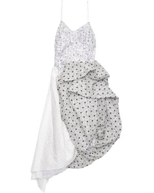 PAULINE DUJANCOURT Arkadina Hybrid Floral-Print Asymmetric Dress - White