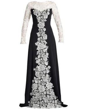 Tadashi Shoji Fatiha Floral Lace And Chiffon Dress in Natural | Lyst Tadashi Shoji Fatiha Floral Lace And Chiffon Dress in Natural | Lyst