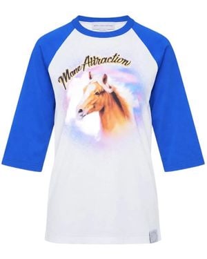 Stella McCartney Airbrushed Horse Baseball T-Shirt - Blue
