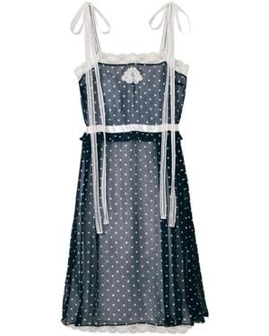 Marc Jacobs Ribbon Strap Chiffon Dress - Blue