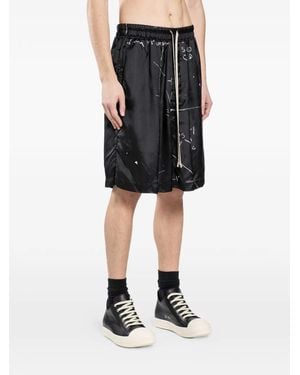 Rick Owens Cargobela Printed Shorts - Black