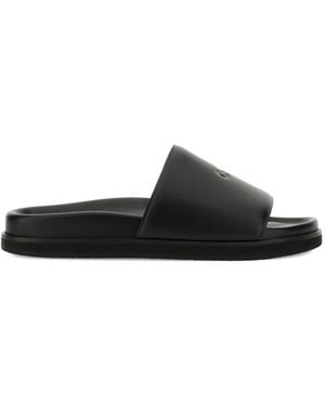 Off-White c/o Virgil Abloh Premium Leather Slide Sandal For - Black
