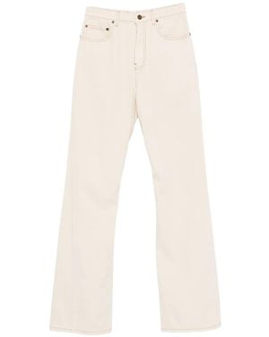 Burberry Equestrian-Knight Straight-Leg Jeans - Natural