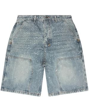 Ksubi Maxx Operator Crystal-Embellished Shorts - Blue