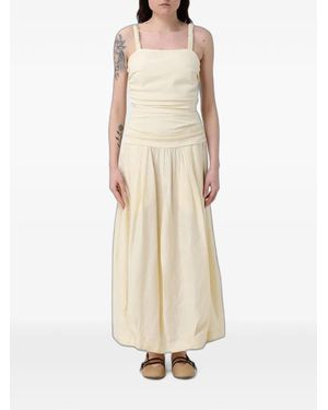 Tela Bow-Detail Ruched Maxi Dress - Natural