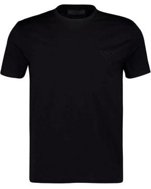 Prada T-Shirt À Plaque Logo - Noir