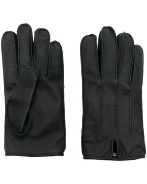 Neighborhood Exposed-Seam Leather Gloves - Black