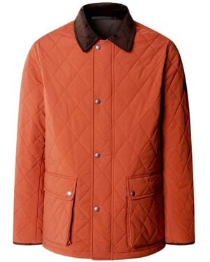 Hackett Quilted Diamond-Stitch Jacket - Orange