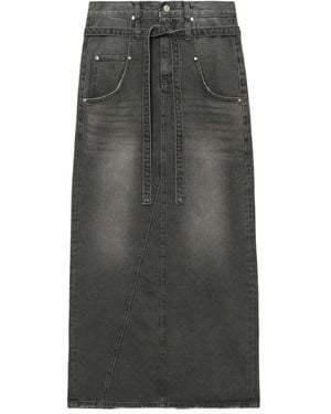 Low Classic Jeansrock mit Gürtel - Grau