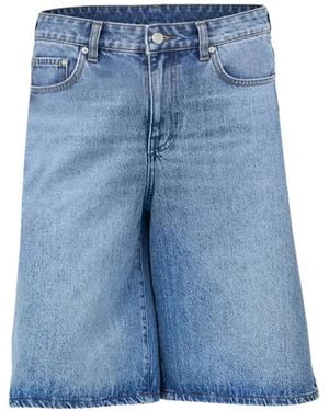 Benetton Faded-Effect Denim Shorts - Blue