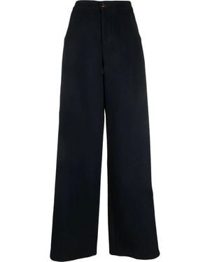 Aeron Wide-Leg Wool Pants - Blue