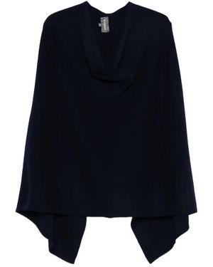 Bompard Cashmere Long Poncho - Blue