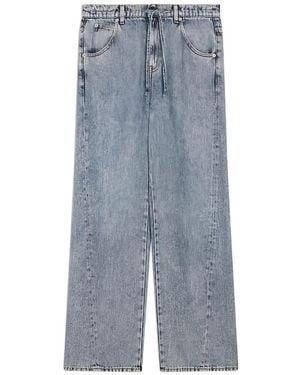 Semicouture Vaqueros Con Cintura Con Cordones - Azul