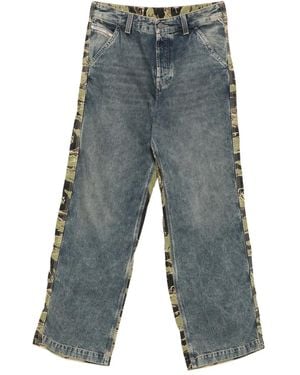 DIESEL Tiger-Stripe Panel Jeans - Grey