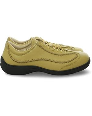Kiko Kostadinov Topstitched Leather Trainers - Green