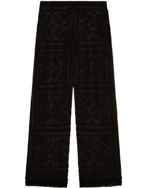 Alanui Pantaloni Kiss By The Book Dritti - Nero