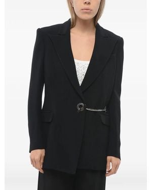 John Richmond Blazer À Revers Pointus Et Chaîne À Logo - Black