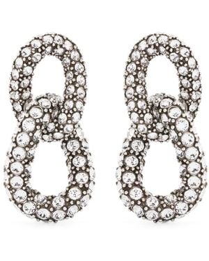 Isabel Marant Orecchini Funky Ring Con Strass - Metallizzato