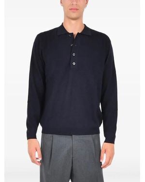 Low Brand Long-Sleeve Polo Shirt - Blue