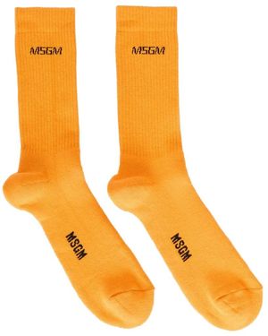 MSGM Ribbed Socks - Orange