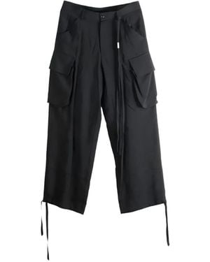Ann Demeulemeester Pantalon Cargo Berger À Lien De Resserrage - Noir