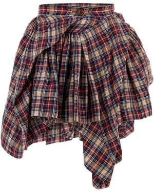 Vivienne Westwood チェック ミニスカート - レッド