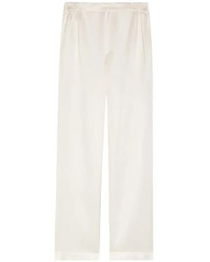 Delos Gilbert Pleated Silk Trousers - White