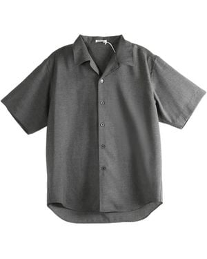 AURALEE Summer Twist Short-Sleeve Shirt - Grey