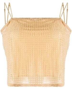 Alexander Wang Crystal-Embellished Top - Natural