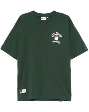 Chocoolate X Russell Athletic Logo-Print T-Shirt - Green
