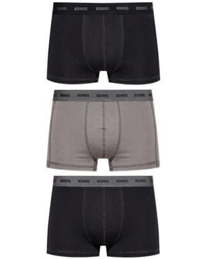 DIESEL Pack De Tres Bóxeres Con Logo En La Cinturilla - Negro
