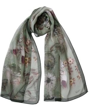 Elizabetta Sciarpa Botanica A Fiori - Grigio