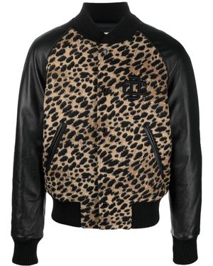 DSquared² レオパード ボンバージャケット - ブラック
