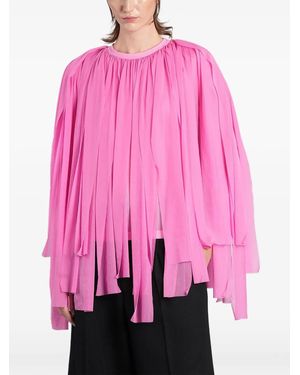 Comme des Garçons Fringe-Detail Blouse - Pink