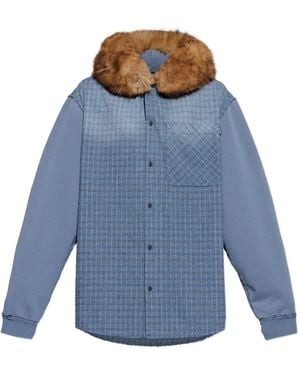 Balenciaga Check-Patterned Shirt - Blue