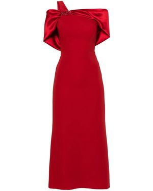 Cristallini Ophelia Satin Midi Dress - Red