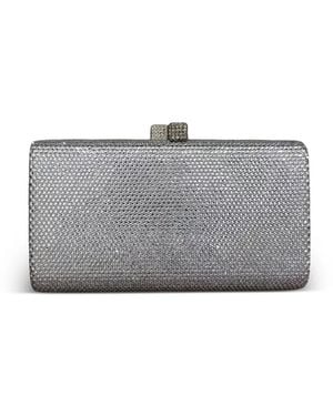 Serpui Bolso de mano con aplique de cristales - Gris
