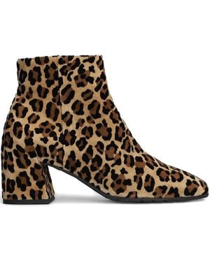 Mara Bini Side-Zip Animal-Print Ankle Boots - Brown