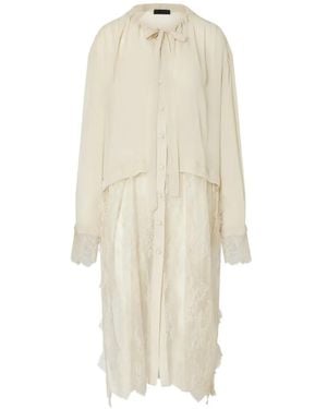 Liu Jo Long-Shirt With Lace Details - White