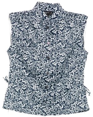 agnès b. Floral Sleeveless Top - Blue